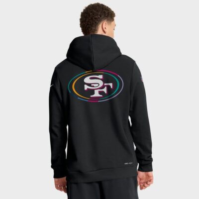 Alternative view of San Francisco 49ers 2025 NFL Crucial Catch Sideline Standard Issue Dri-FIT Hoodie - Black