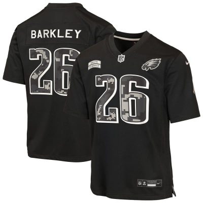 Saquon Barkley Philadelphia Eagles Youth 2026 Salute to Service Game Jersey  - Black