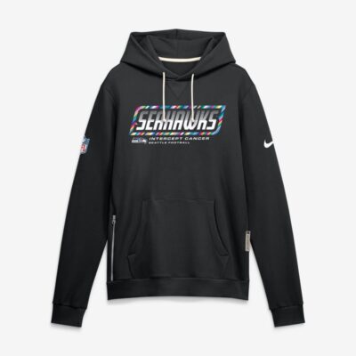 Seattle Seahawks 2026 NFL Crucial Catch Sideline Standard Issue Dri-FIT Pullover Hoodie - Black