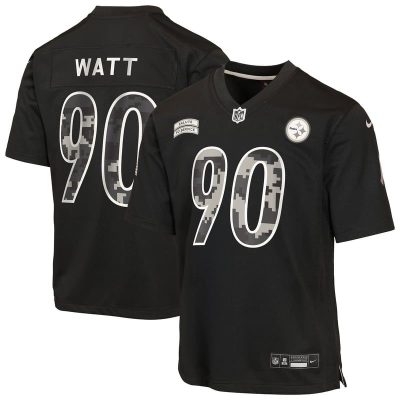 T.J. Watt Pittsburgh Steelers Youth 2026 Salute to Service Game Jersey  - Black