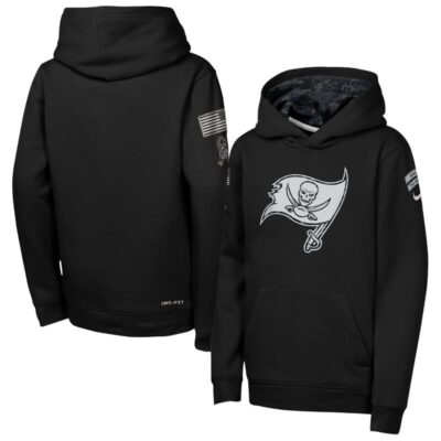 Tampa Bay Buccaneers Youth 2026 Salute to Service Club Fleece Pullover Hoodie - Black