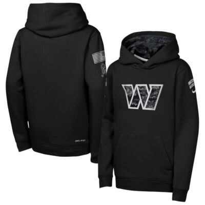 Washington Commanders Youth 2026 Salute to Service Club Fleece Pullover Hoodie - Black